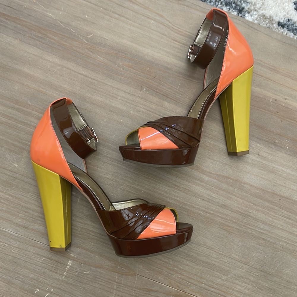 BCBGirls Tricolor Peeptoe Platforms